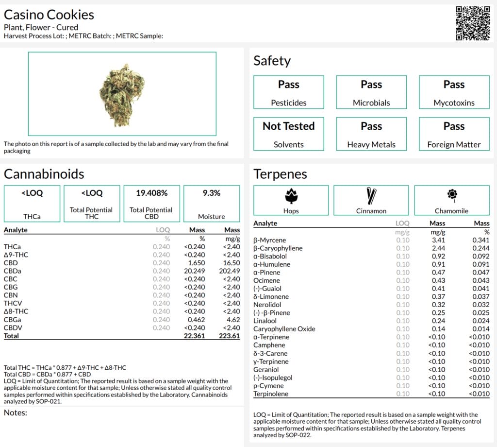 casino cookies hemp flower lab report